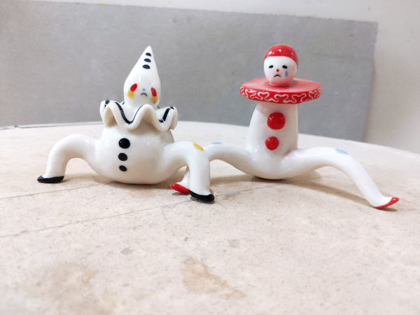 goatPIERROT Ceramic Art Toy [23.080: Crying Pierrot Tinybirdman, 3.25" tall]