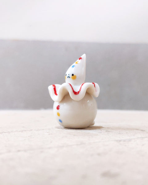 goatPIERROT Ceramic Art Toy [BB23.112: Pierrot Birbauble in Red, 1.75" tall]