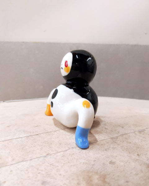 goatPIERROT Ceramic Art Toy [23.079: Mega Bobblenoggin Tinybirdman, 3.5" tall]