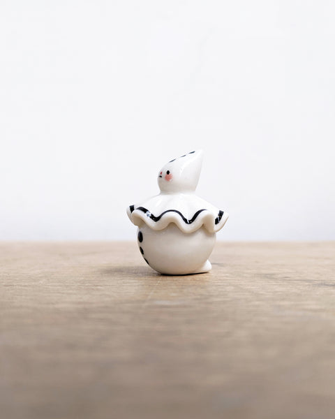 goatPIERROT Ceramic Art Toy [Birbauble BB24.003: Pierrot with Floppy Ruff]