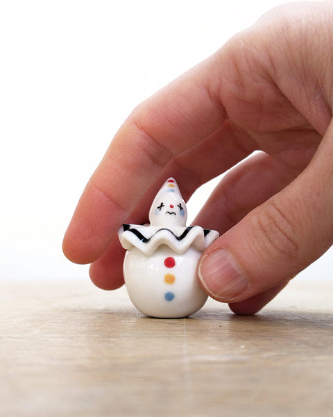 goatPIERROT Ceramic Art Toy [Birbauble BB24.009: Twinkle Eyed Clown, Miserable]