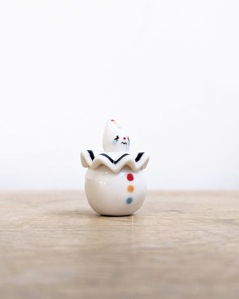 goatPIERROT Ceramic Art Toy [Birbauble BB24.009: Twinkle Eyed Clown, Miserable]