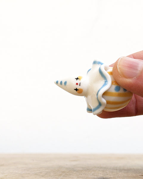 goatPIERROT Ceramic Art Toy [Birbauble BB24.015: Twinkle Eyed Clown in Sun and Sky]