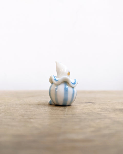 goatPIERROT Ceramic Art Toy [Birbauble BB24.018: Pierrot in Blue Stripe]