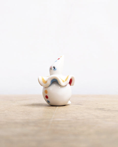 goatPIERROT Ceramic Art Toy [Birbauble BB24.019: Twinkle Eyed Clown in Stoplight Yellow]