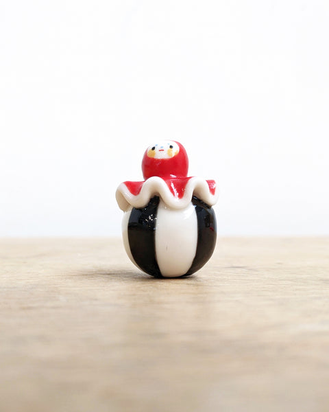 goatPIERROT Ceramic Art Toy [Birbauble BB24.030: Circus Squid with Eyebrows]
