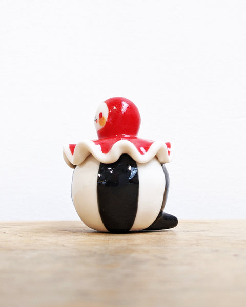 goatPIERROT Ceramic Art Toy [Birbauble BB24.034: Red Clown with Tongue Out]