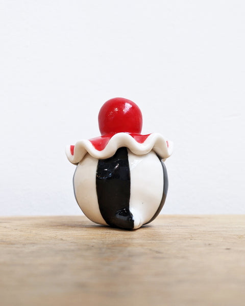 goatPIERROT Ceramic Art Toy [Birbauble BB24.034: Red Clown with Tongue Out]