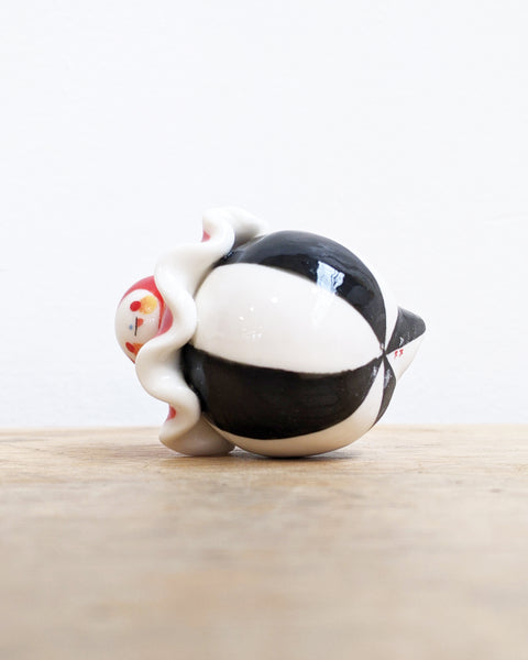 goatPIERROT Ceramic Art Toy [Birbauble BB24.034: Red Clown with Tongue Out]