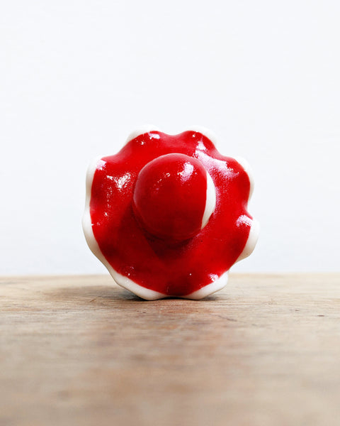 goatPIERROT Ceramic Art Toy [Birbauble BB24.034: Red Clown with Tongue Out]