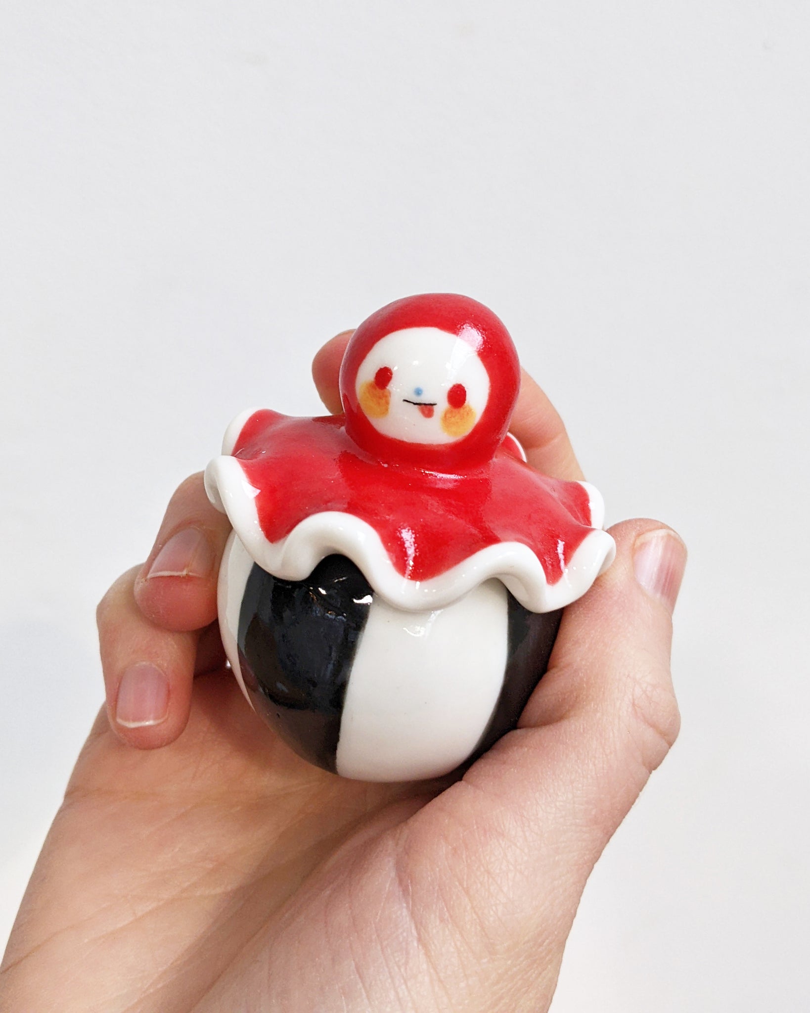 goatPIERROT Ceramic Art Toy [Birbauble BB24.034: Red Clown with Tongue Out]