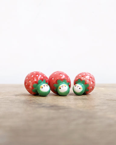 goatPIERROT Ceramic Art Toy [Birbaubles BB24.037 - BB24.038 - BB24.039: Strawberry Prototypes, sold individually]