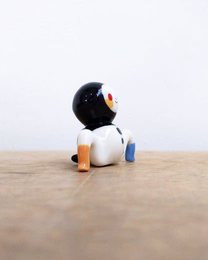 goatPIERROT Ceramic Art Toy [24.006: Black Classic Bobblenoggin, 1.57" tall]