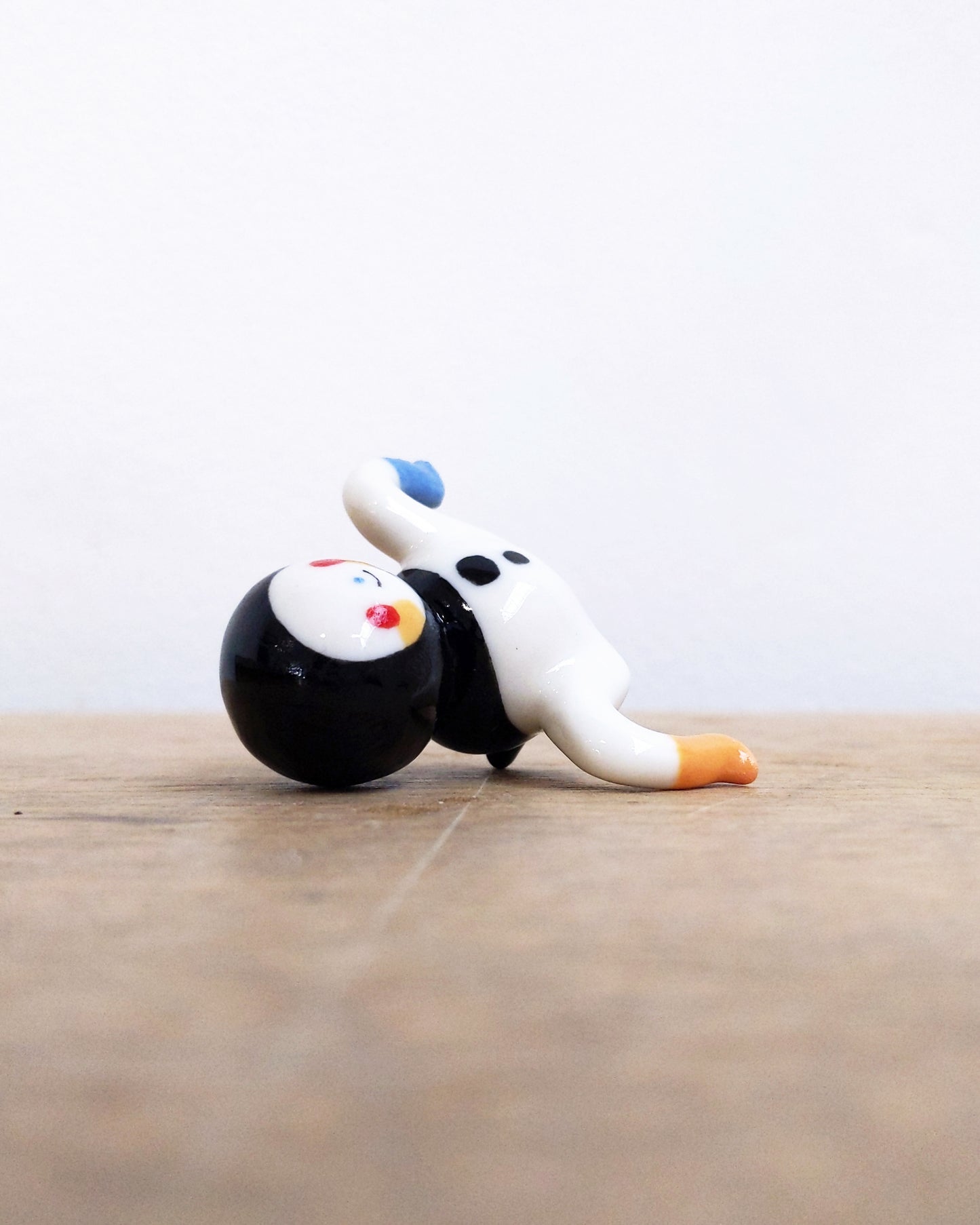 goatPIERROT Ceramic Art Toy [24.006: Black Classic Bobblenoggin, 1.57" tall]