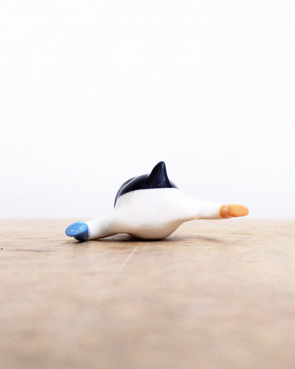 goatPIERROT Ceramic Art Toy [24.006: Black Classic Bobblenoggin, 1.57" tall]