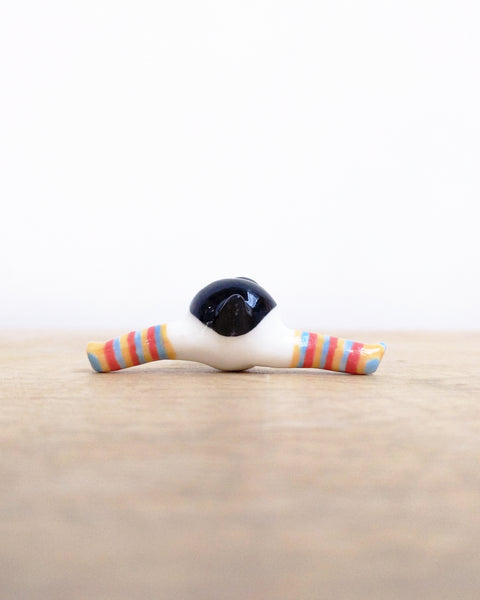 goatPIERROT Ceramic Art Toy [Tinybirdman 24.007: Gummy Worm Legs]