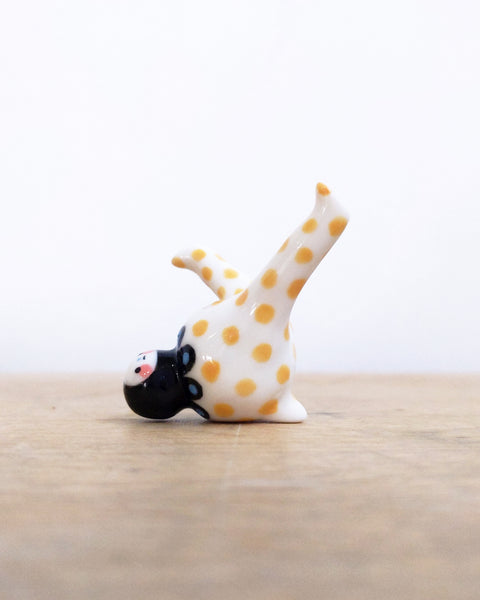 goatPIERROT Ceramic Art Toy [Tinybirdman 24.016: Yellow Polka Pajamasuit]