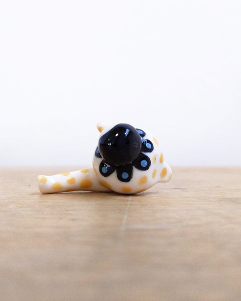 goatPIERROT Ceramic Art Toy [Tinybirdman 24.016: Yellow Polka Pajamasuit]
