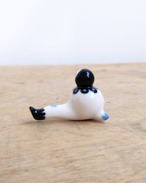 goatPIERROT Ceramic Art Toy [Tinybirdman 24.017: Black Flower]