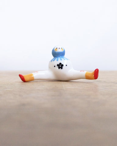 goatPIERROT Ceramic Art Toy [Tinybirdman 24.018: Blue Flower]