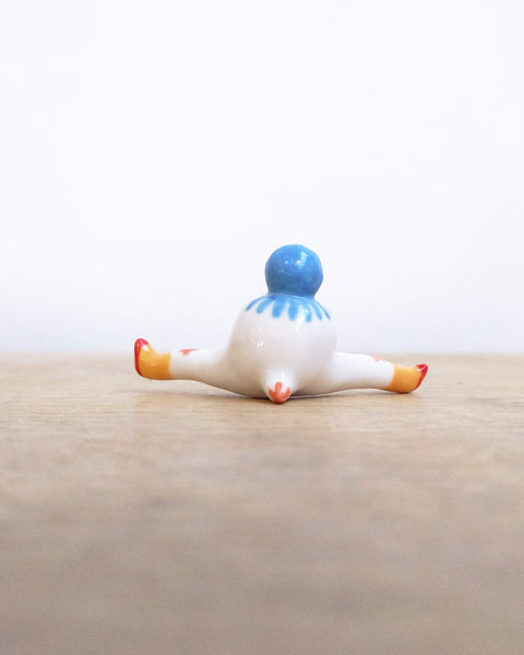 goatPIERROT Ceramic Art Toy [Tinybirdman 24.018: Blue Flower]