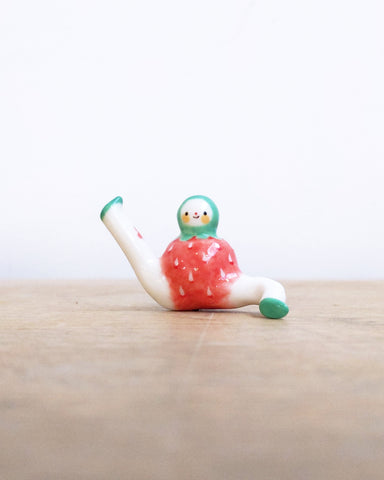 goatPIERROT Ceramic Art Toy [Tinybirdman 24.019: Strawberry]