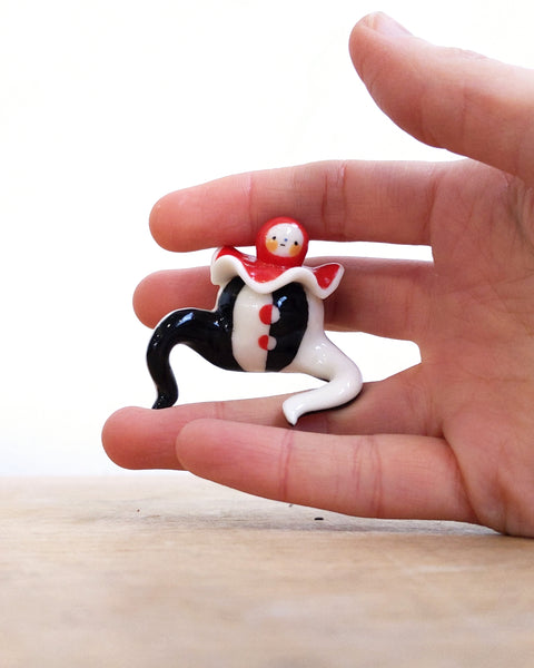 goatPIERROT Ceramic Art Toy [Tinybirdman 24.022: Circus Stripe]