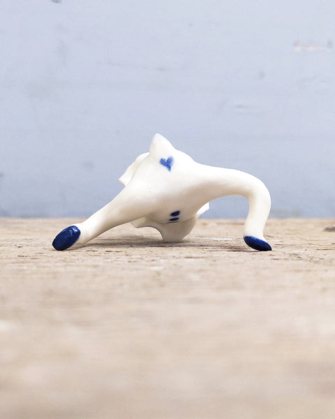goatPIERROT Ceramic Art Toy [Tinybirdman 24.024: Blurry Crying Cobalt Blue Pierrot]