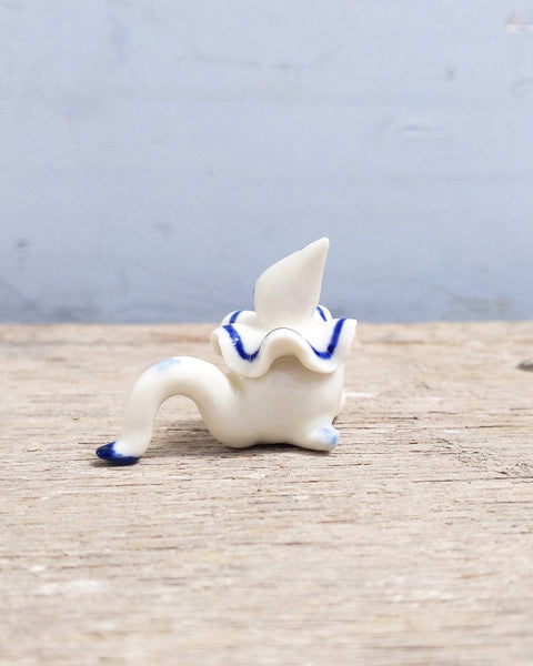 goatPIERROT Ceramic Art Toy [Tinybirdman 24.024: Blurry Crying Cobalt Blue Pierrot]