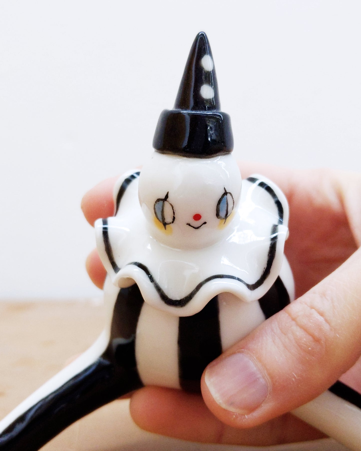 goatPIERROT Ceramic Art Toy [Holsomclown Tinybirdman, 3.5 inches tall]
