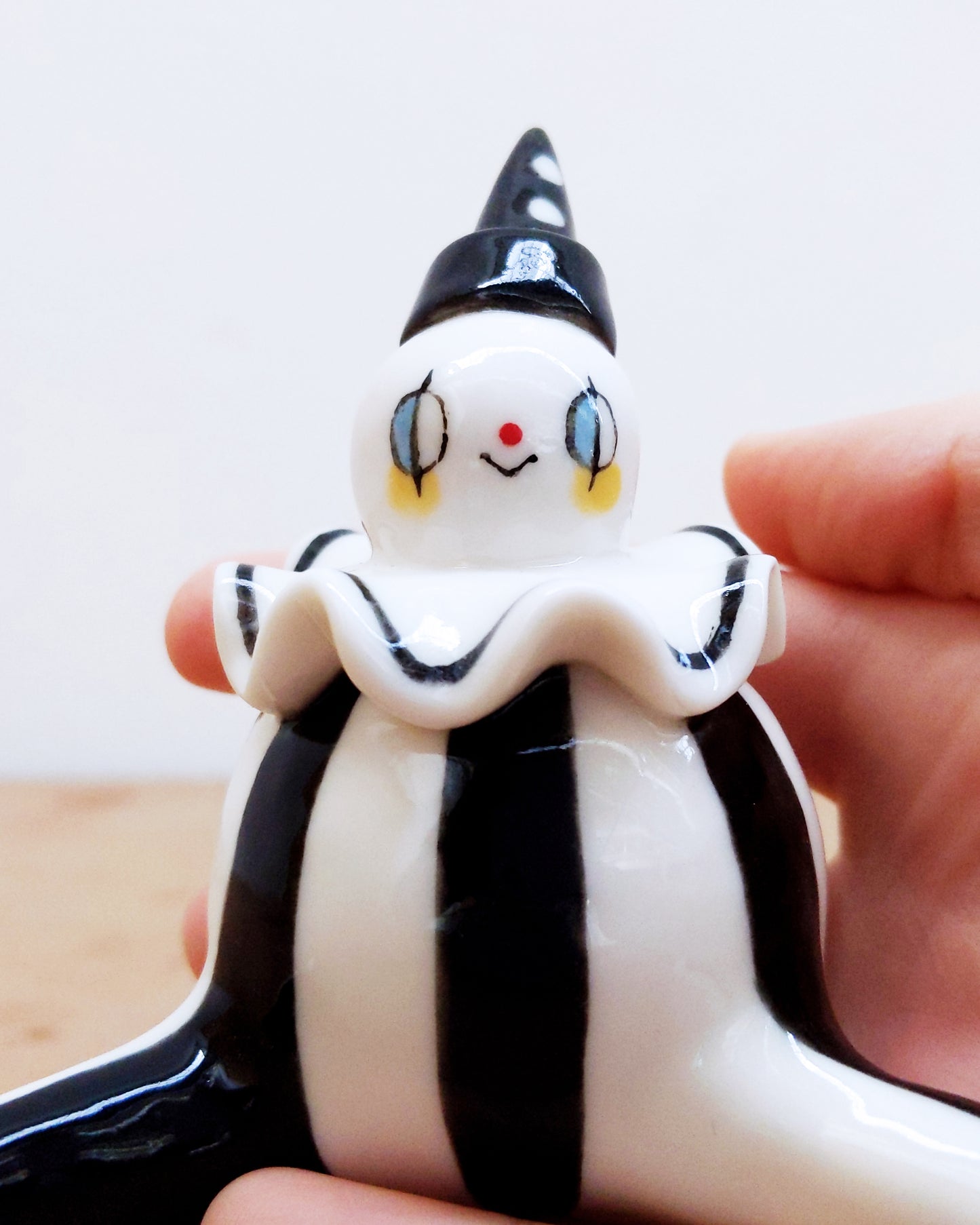 goatPIERROT Ceramic Art Toy [Holsomclown Tinybirdman, 3.5 inches tall]