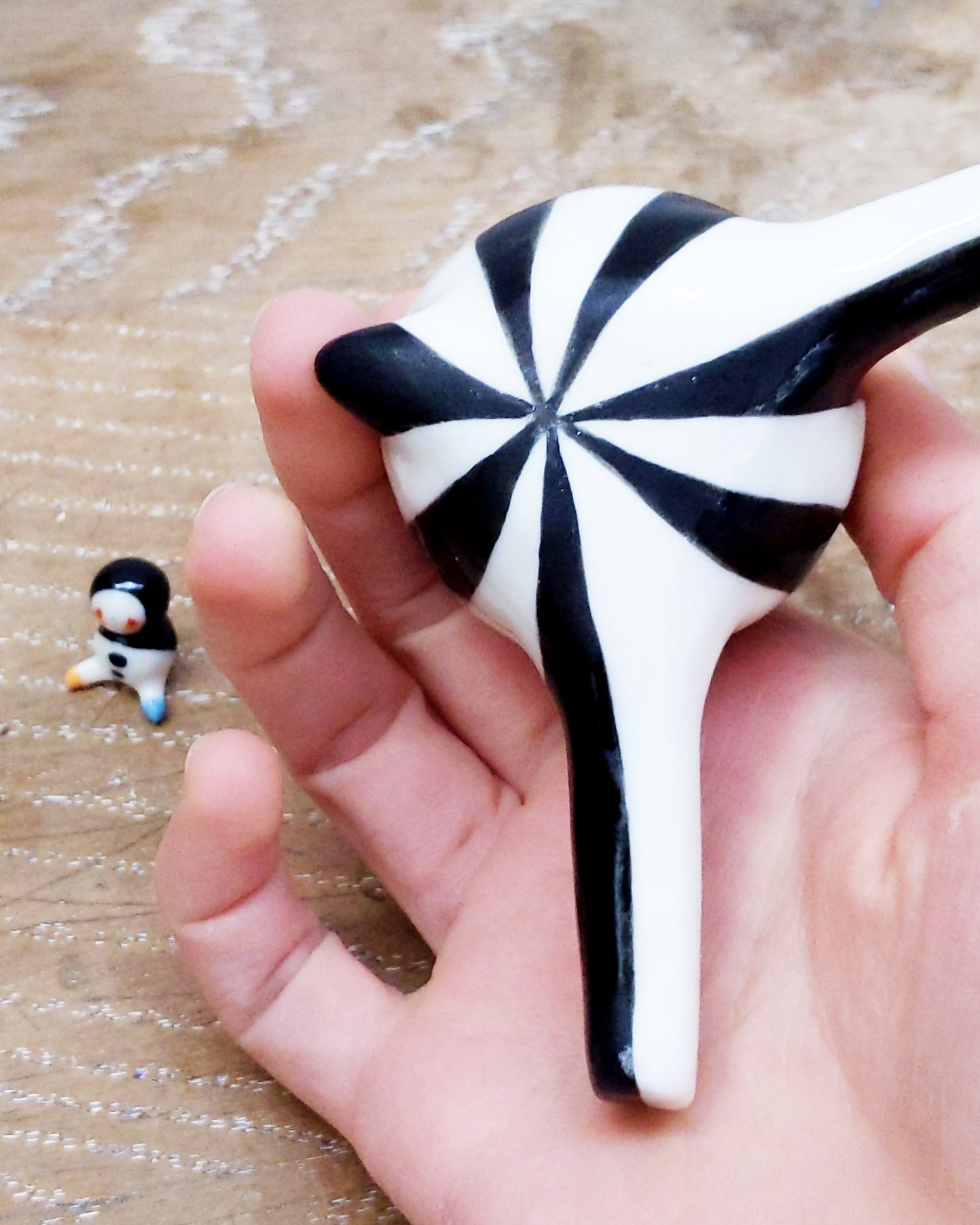 goatPIERROT Ceramic Art Toy [Holsomclown Tinybirdman, 3.5 inches tall]