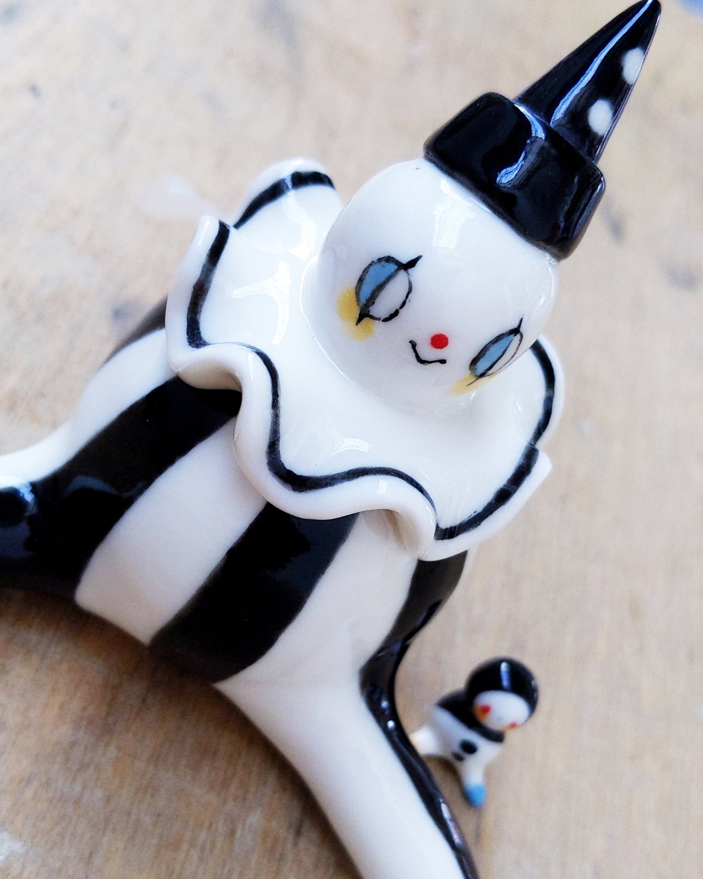 goatPIERROT Ceramic Art Toy [Holsomclown Tinybirdman, 3.5 inches tall]