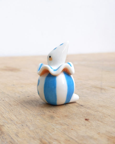 goatPIERROT Ceramic Art Toy [BB24.050: Blue and Yellow Pierrot Birbauble]