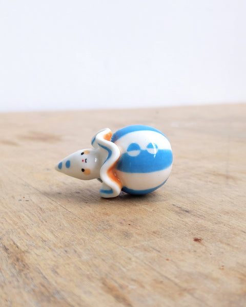 goatPIERROT Ceramic Art Toy [BB24.050: Blue and Yellow Pierrot Birbauble]