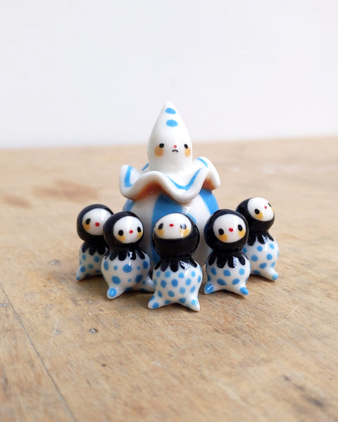 goatPIERROT Ceramic Art Toy [Bobblenubbins, Polka in Blue]