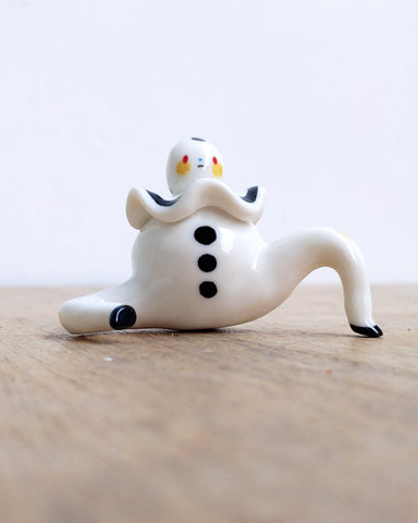 goatPIERROT Ceramic Art Toy [24.036: Pierrot Tinybirdman, Larger Brother]
