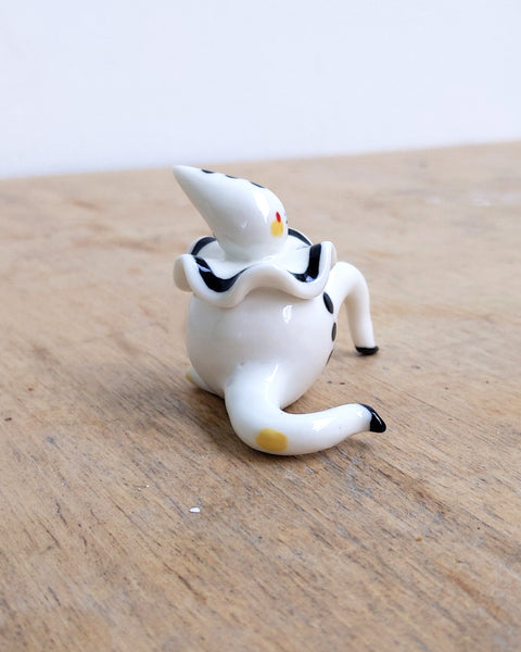 goatPIERROT Ceramic Art Toy [24.036: Pierrot Tinybirdman, 2" tall]