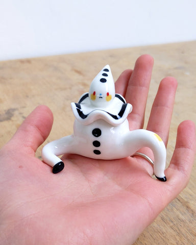 goatPIERROT Ceramic Art Toy [24.036: Pierrot Tinybirdman, 2" tall]