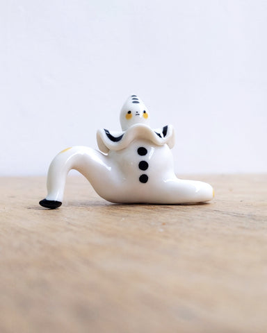 goatPIERROT Ceramic Art Toy [24.038: Pierrot Tinybirdman, Black Eyes]