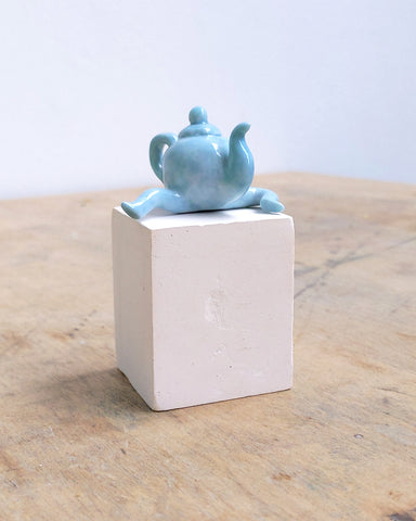 goatPIERROT Ceramic Art Toy [Teapoot in Washy Baby Blue, Second]