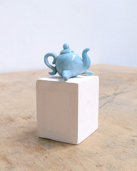 goatPIERROT Ceramic Art Toy [Teapoot in Washy Baby Blue, Second]