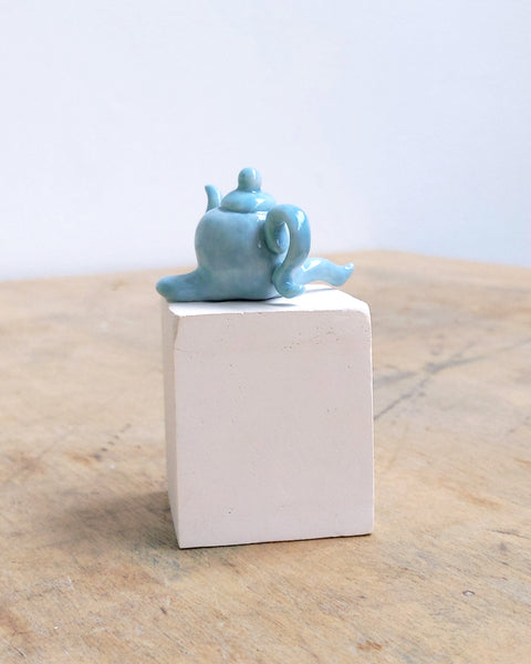 goatPIERROT Ceramic Art Toy [Teapoot in Washy Baby Blue, Second]