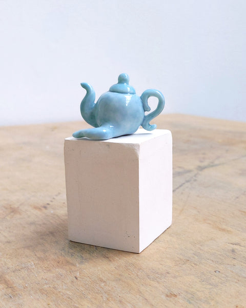 goatPIERROT Ceramic Art Toy [Teapoot in Washy Baby Blue, Second]