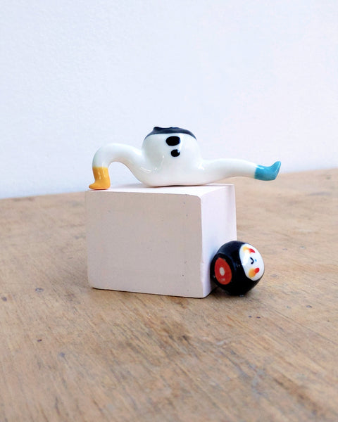 goatPIERROT Ceramic Art Toy [24.049: Dismembered Tinybirdman]