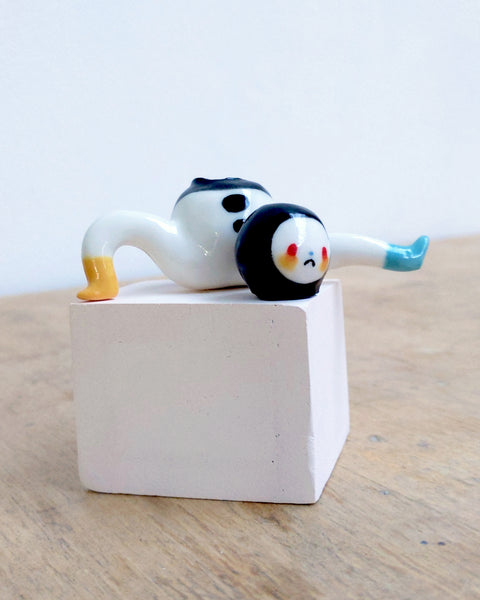 goatPIERROT Ceramic Art Toy [24.049: Dismembered Tinybirdman]