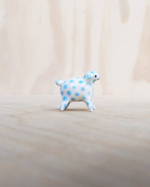 goatPIERROT Ceramic Art Toy [Polka Blue Puppy]