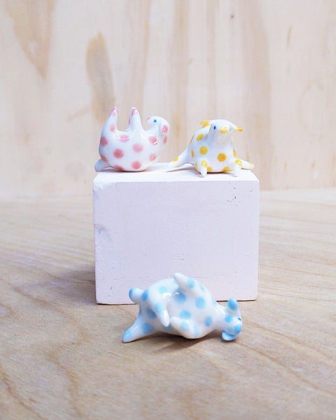 goatPIERROT Ceramic Art Toy [Polka Dot Lamb Trio in Primary Pastel]