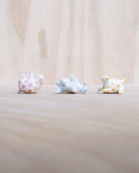 goatPIERROT Ceramic Art Toy [Polka Dot Lamb Trio in Primary Pastel]