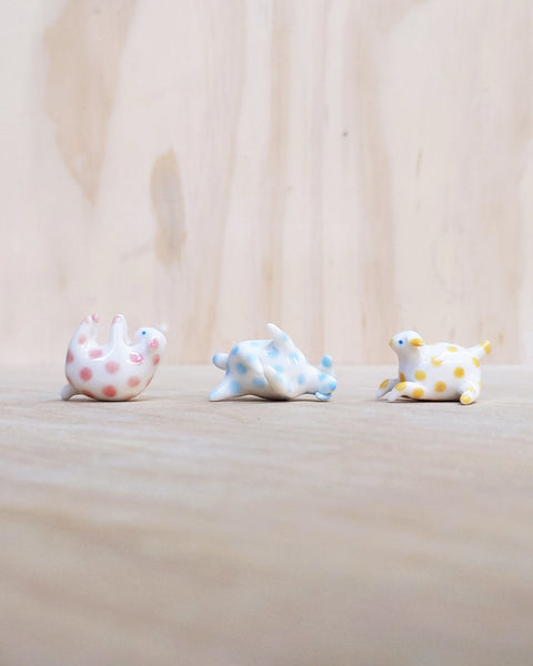 goatPIERROT Ceramic Art Toy [Polka Dot Lamb Trio in Primary Pastel]